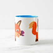 Mok van de Cartoon fox en de vlinder (Center)