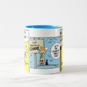 Mok van de Cartoon van de luchtverkeersleiding (Center)