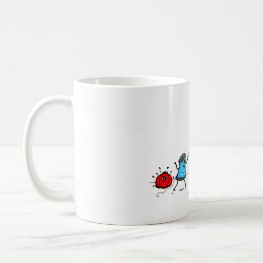 Mok van de Cartoon van naaigarens (Links)