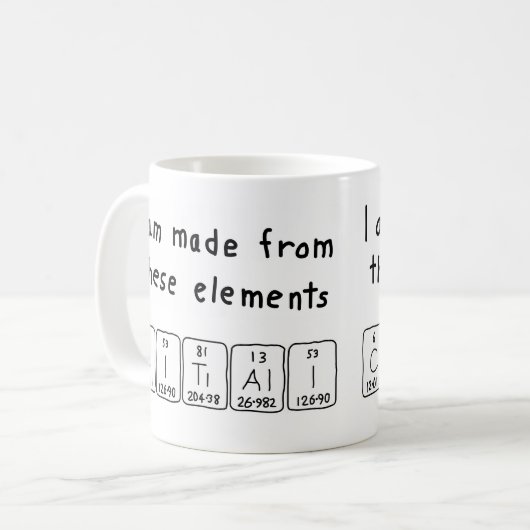 Mok van de citlali periodieke tabelnaam (Voorkant links)