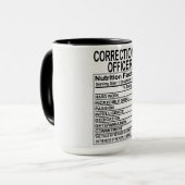 Mok van de correctiefunctionaris Voedingsfeiten (Voorkant links)