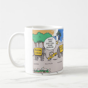 Mok van de de cartoonkoffie van de Lijn van de