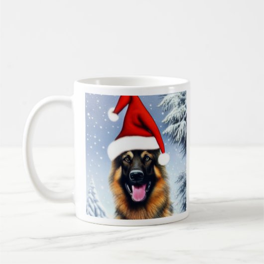 Mok van de Duitse herder, Kerstman, kerstkoffie (Links)