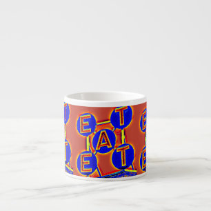 mok van de espresso blauw/rood