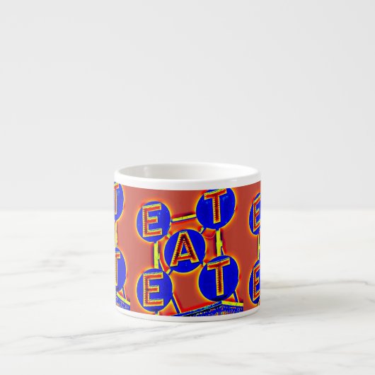 mok van de espresso blauw/rood (Voorkant)