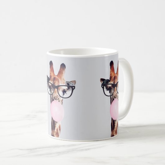 MOK VAN DE Giraffe VAN DE KOFFIE VAN GLAS (Voorkant rechts)