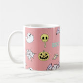 Mok van de Halloween Coffee van het roze Patroon v (Links)