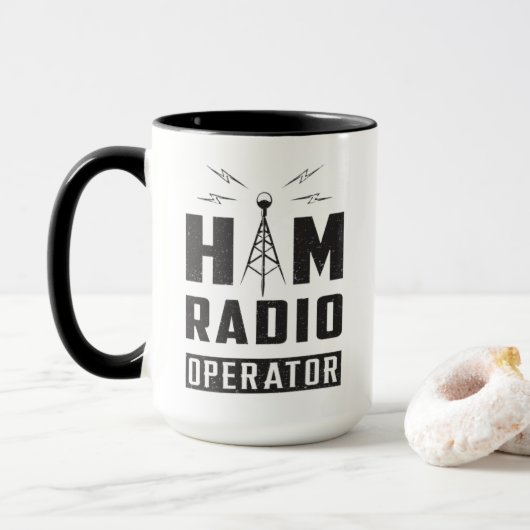 Mok van de ham-radio-operator (Met donut)