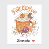 mok van de herfstkoffie in de herfst sticker (Vel)