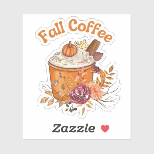 mok van de herfstkoffie in de herfst sticker (Vel)