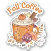 mok van de herfstkoffie in de herfst sticker (Voorkant)