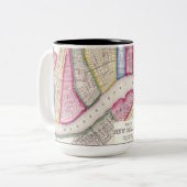 Mok van de historische kaart van New Orleans (Voorkant links)