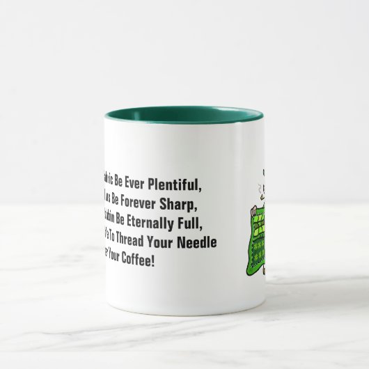 Mok van de Ierse quilt & Leprechaun met grappige v (Midden)
