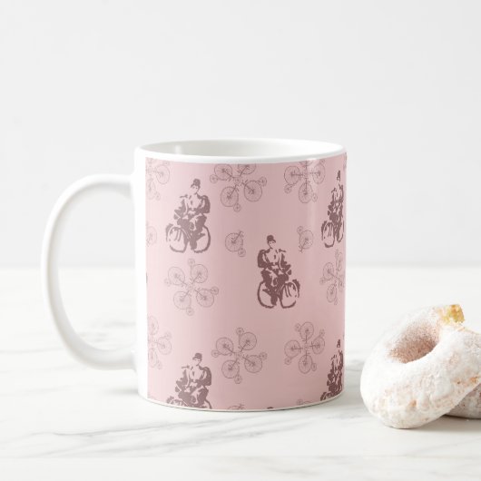  Mok van de Illustratie van een fiets Koffie (Met donut)