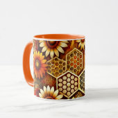 Mok van de imker | Honingraat & Zonnebloem Ontwerp (Voorkant links)