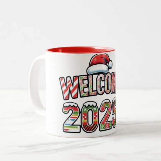 mok van de kerstman van 2025 (Voorkant links)