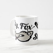 Mok van de kleine fox-afbeelding met schattig gezi (Voorkant links)