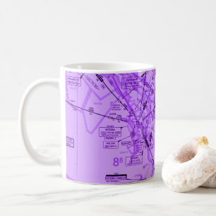 Mok van de koffiekaartje voor de luchtvaart