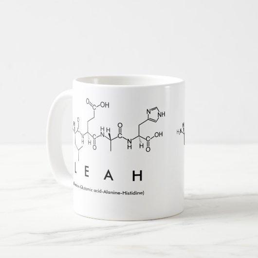 Mok van de Leah peptide name (Voorkant links)