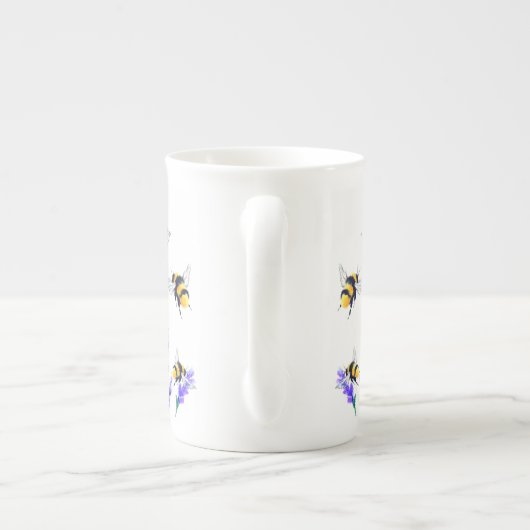 Mok van de lentevloeren en bijen die het bot China (Achterkant)