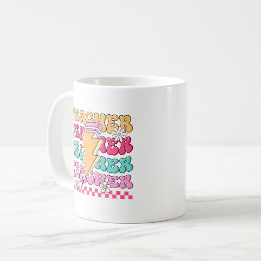 Mok van de leraar, kleurrijke Mok van de leraar (Voorkant links)