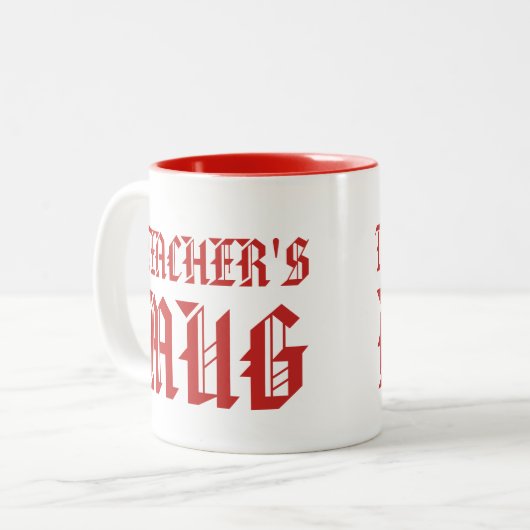 Mok van de leraar | Kute Bright Fun Humor Slogan M (Voorkant links)