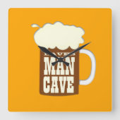 Mok van de Man van bier Vierkante Klok (Voorkant)