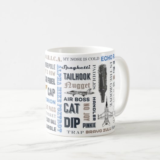 Mok van de marine met lingo en F/A-18F (Voorkant rechts)