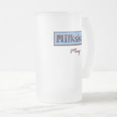 Mok van de melkdruk (blauw) (Voorkant rechts)