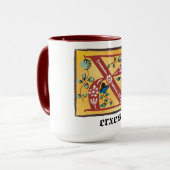 Mok van de middeleeuwse flessenverlichting met let (Voorkant links)