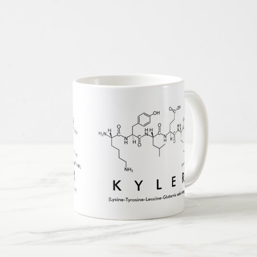 Mok van de naam Kyler peptide (Voorkant rechts)