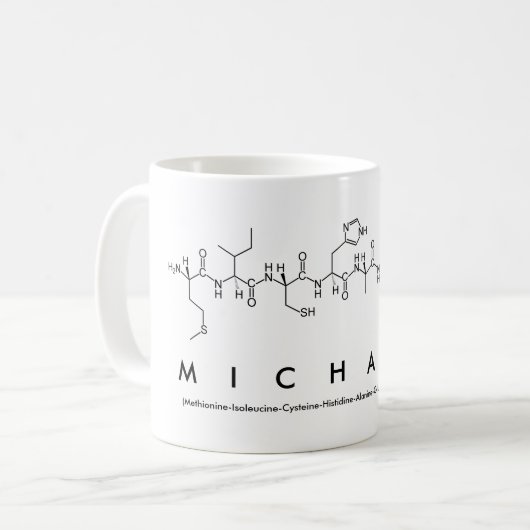 Mok van de naam Michael peptide (Voorkant links)