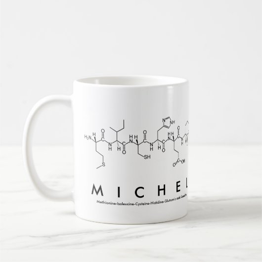Mok van de naam Michel peptide (Links)