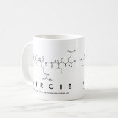 Mok van de naam "Virgie peptide" (Voorkant links)
