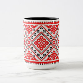 Mok van de Oekraïnse Vyshyvanka Embroidery Red Sun