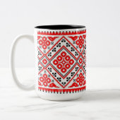 Mok van de Oekraïnse Vyshyvanka Embroidery Red Sun (Links)