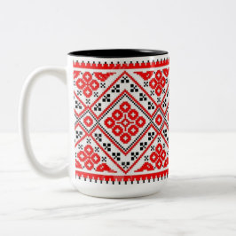 Mok van de Oekraïnse Vyshyvanka Embroidery Red Sun