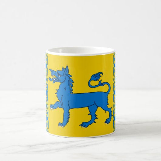 Mok van de Oost-Britse bevolking met badge Coffee (Center)