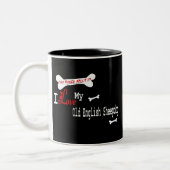 Mok van de oude Engelse Sheepdog (I Love) (Links)