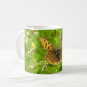 Mok van de Paarse eGedekte koperen vlinder (Voorkant links)