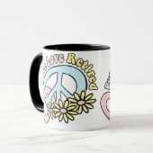 Mok van de Peace Love Revermoeid (Voorkant links)