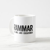 Mok van de politie van Grammar Funny Coffee Mugs (Voorkant links)