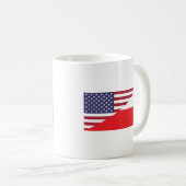 Mok van de Poolse Amerikaanse vlag Coffee (Voorkant rechts)
