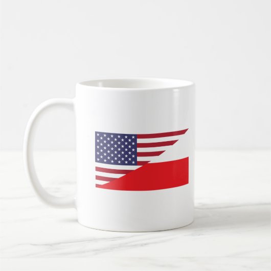 Mok van de Poolse Amerikaanse vlag Coffee (Links)