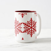 Mok van de Rode Kerst-Snowflakes-partij van kind (Voorkant rechts)