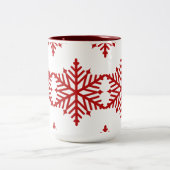 Mok van de Rode Kerst-Snowflakes-partij van kind (Center)