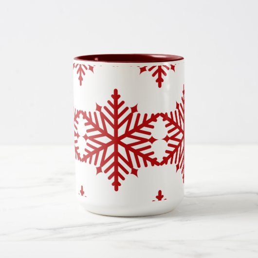 Mok van de Rode Kerst-Snowflakes-partij van kind (Center)