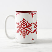 Mok van de Rode Kerst-Snowflakes-partij van kind (Links)