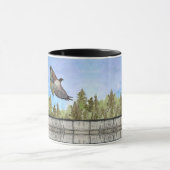 Mok van de rode of gehouwen Hawk Bird Coffee Tea (Midden)