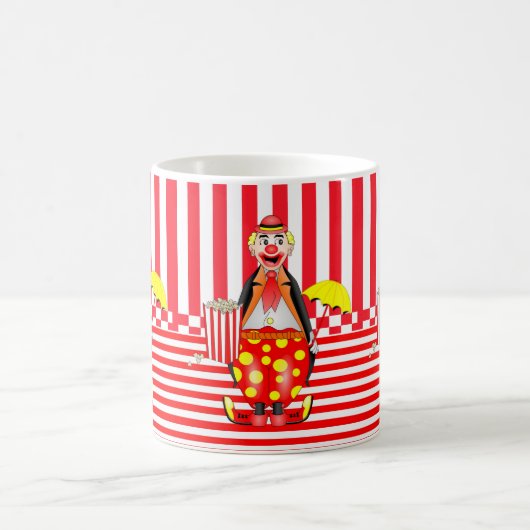 Mok van de rode streep met clown Popcorn (Center)